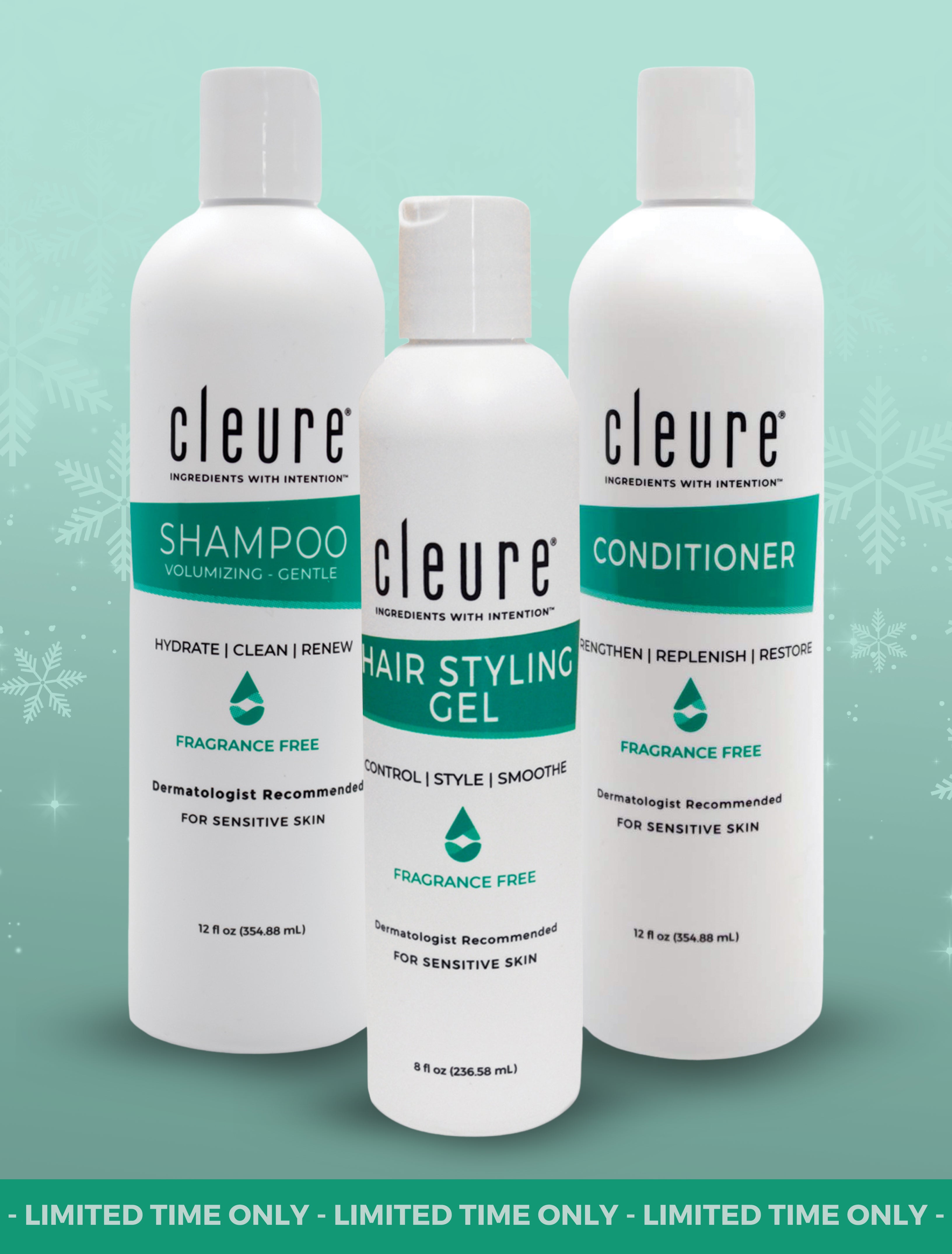 Hair Care Trio - Shampoo, Conditioner, Hair Gel