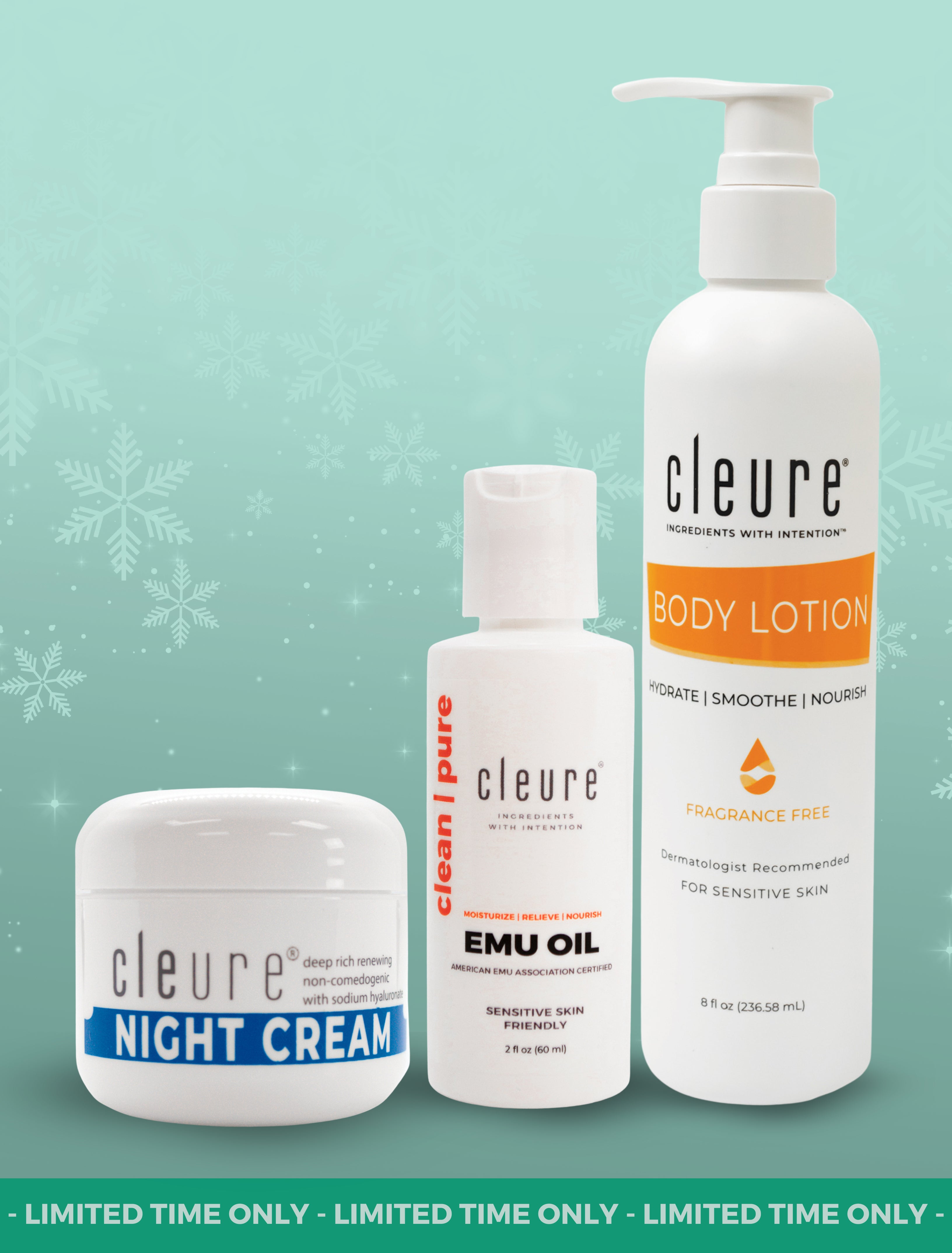 Holiday Hydration Pack (Body Lotion, Night Cream, Emu Oil)