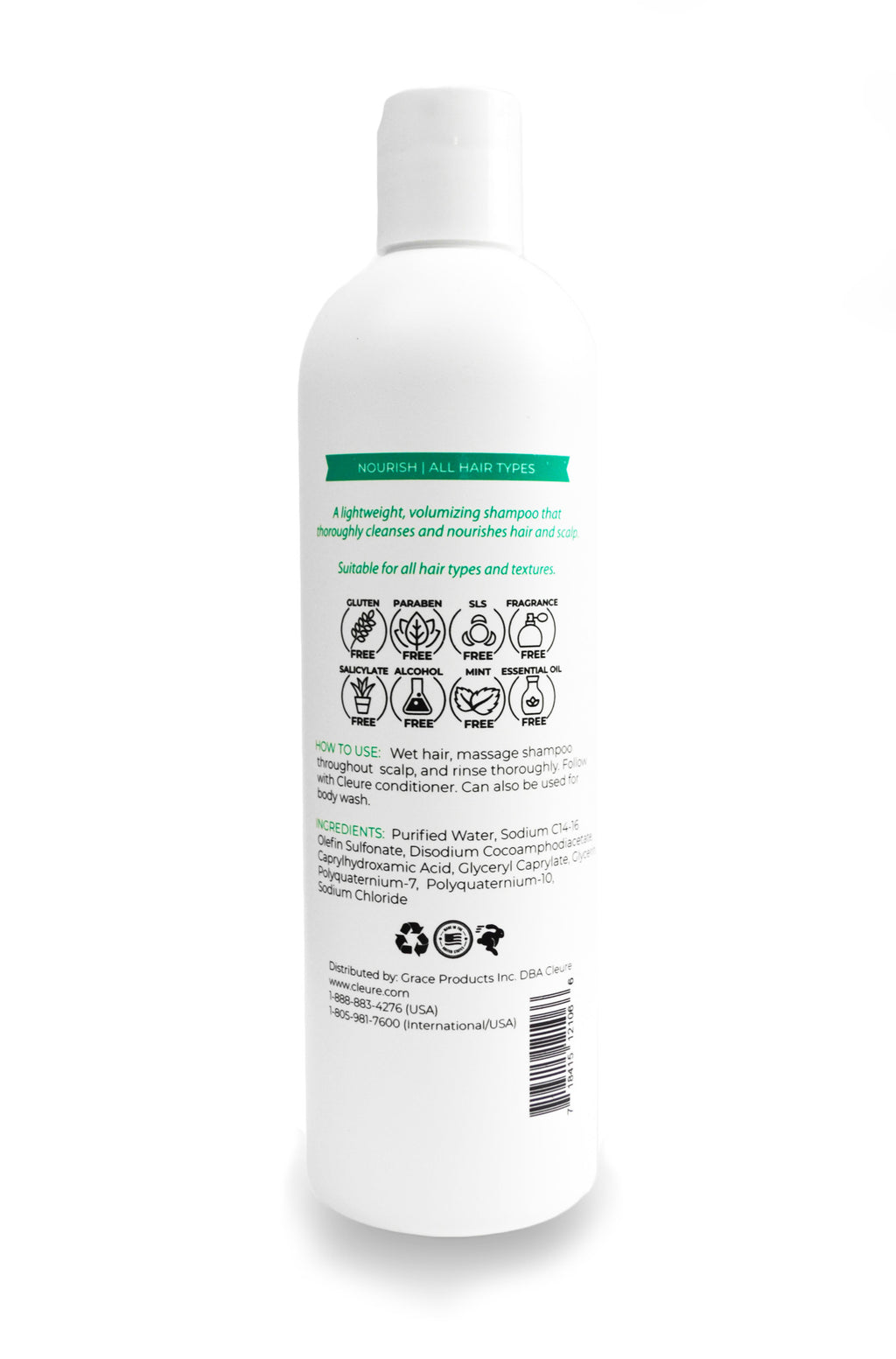 Faldgruber bag fordom Unscented, Hypoallergenic, SLS Free Shampoo for Sensitive Skin – Cleure