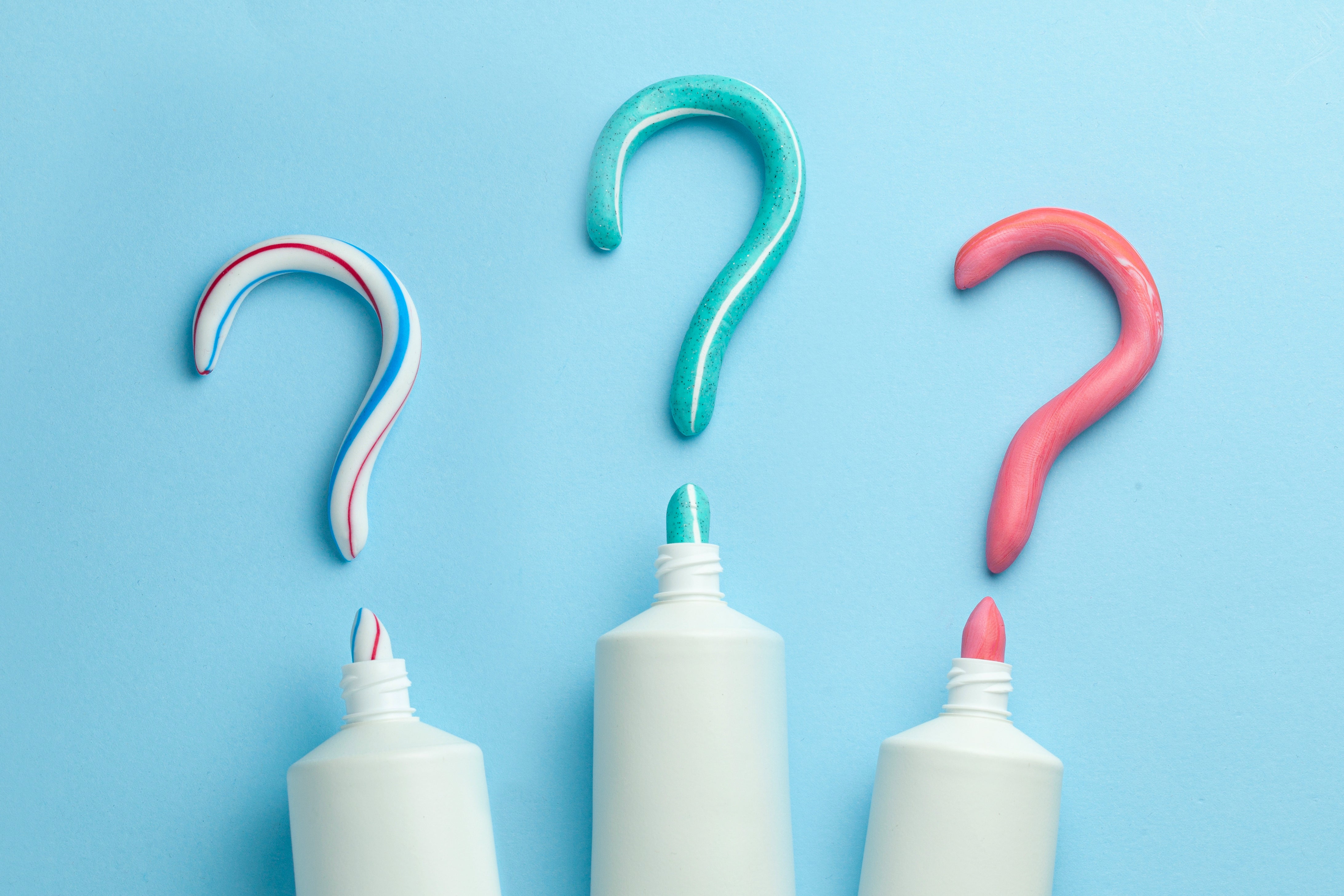 Toothpaste in Question Marks by Adragan