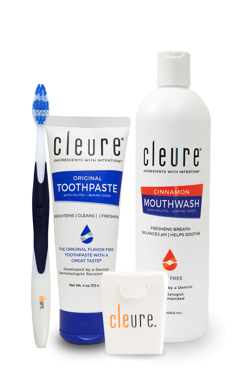 Oral Care Set (Toothpaste, Mouthwash,Toothbrush, Floss)