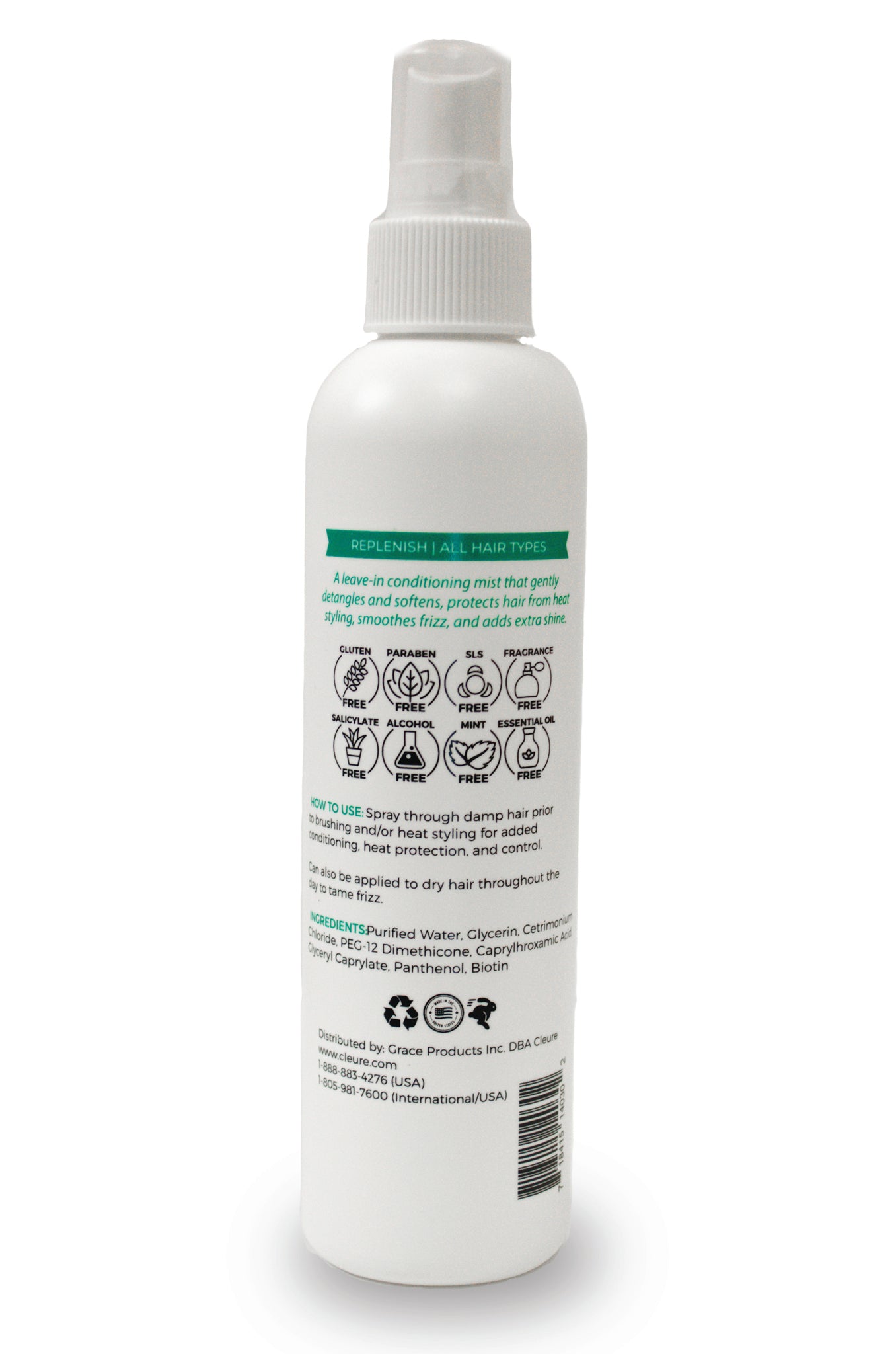 Cleure Ingredients Conditioning Mist