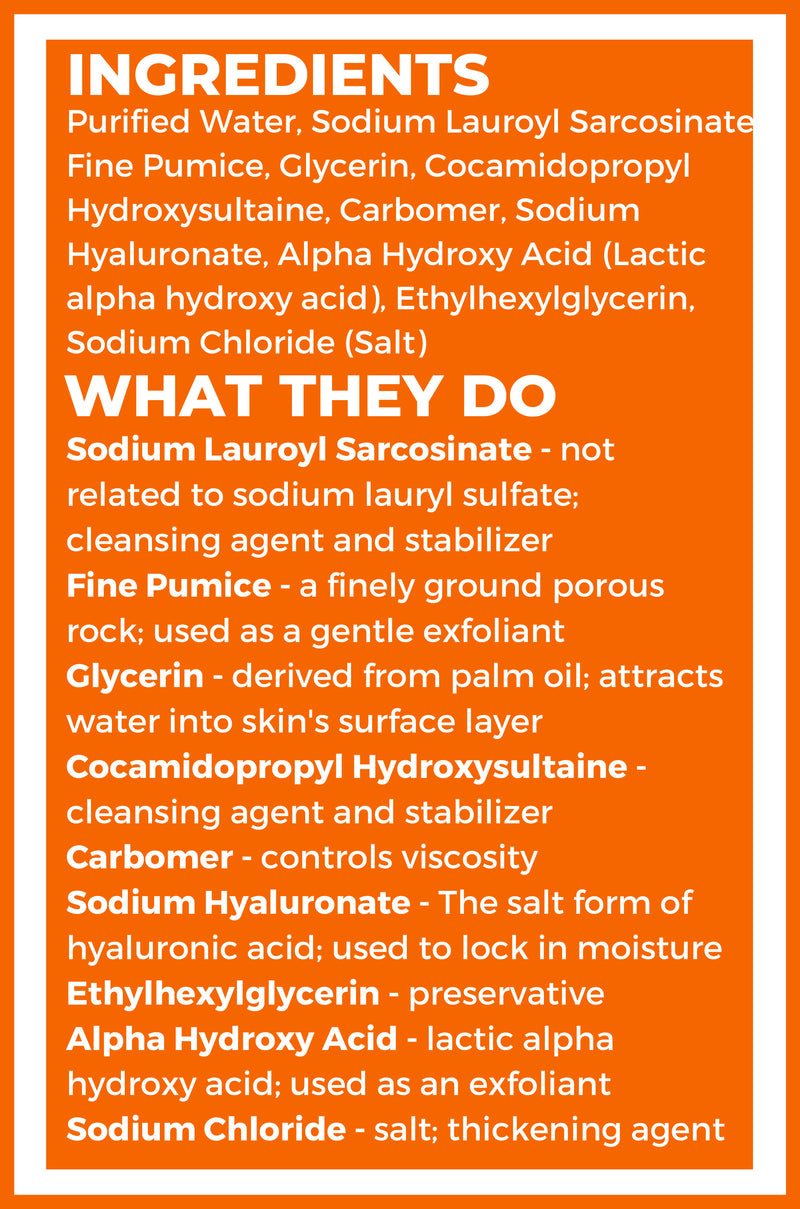 Cleure Scrub Ingredients and what they do